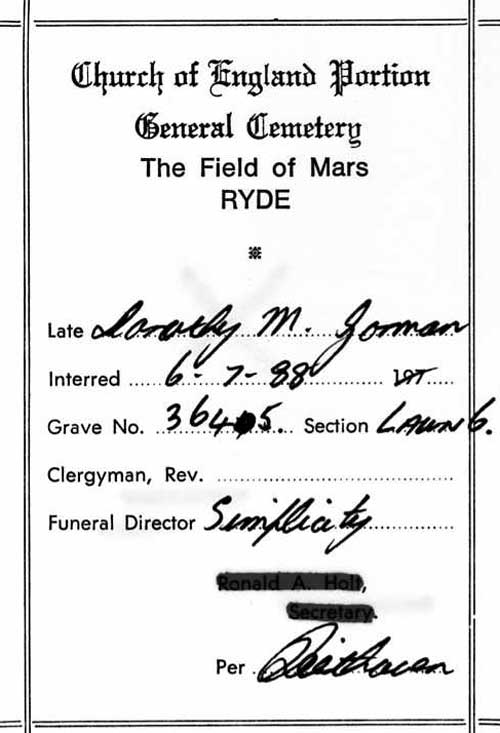 Cemetery document