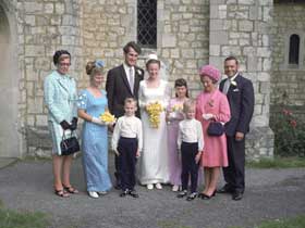 Bride and groom family group
