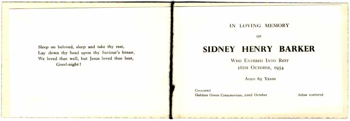Funeral card