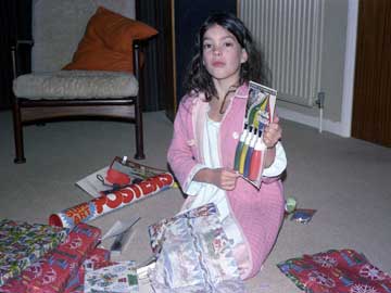 Kirsty opening presents