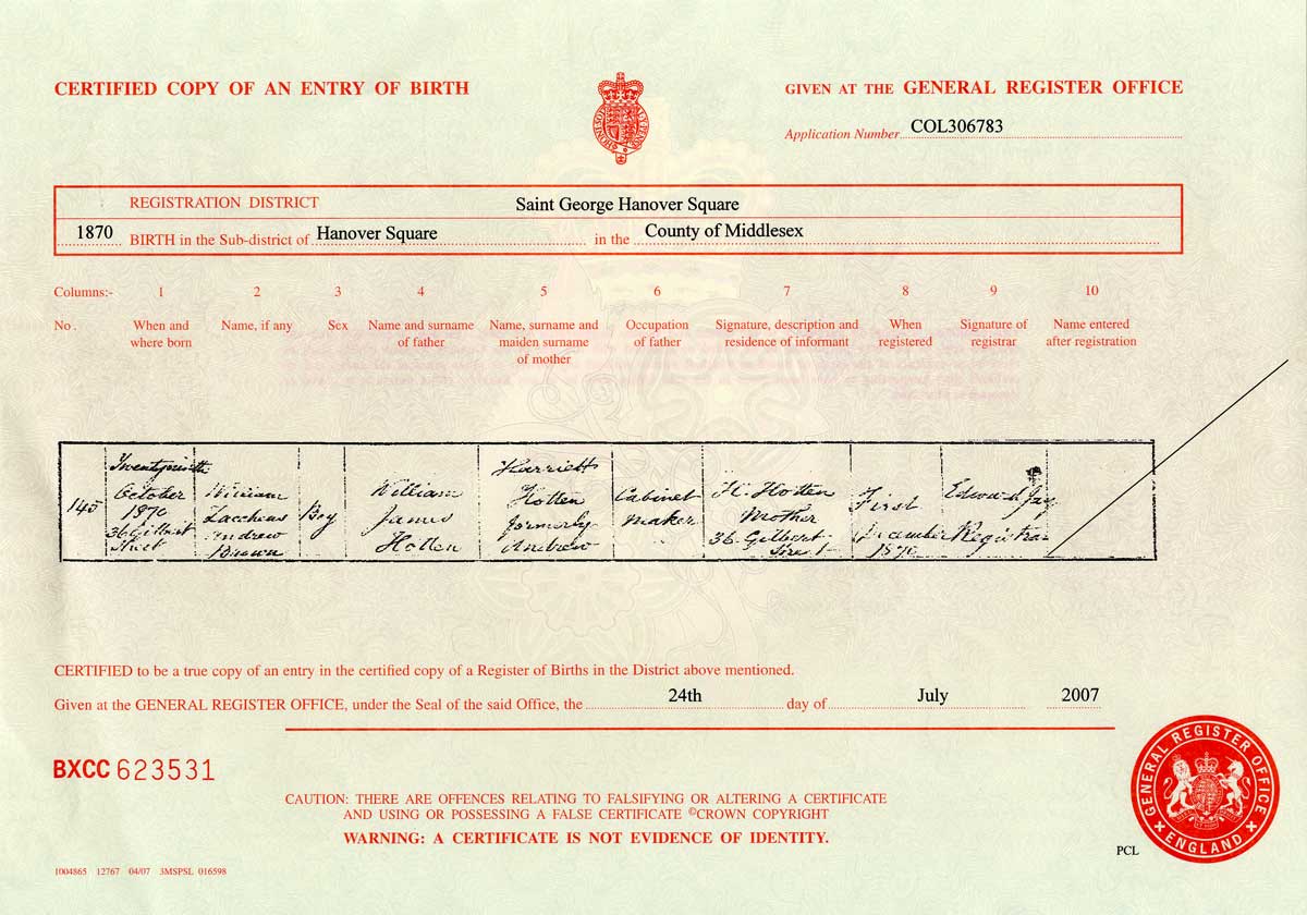 Birth certificate