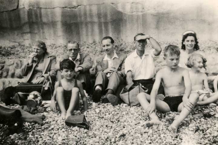 Family group on beach